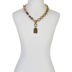 New Heidi Daus Chain & Multi-Color Bead Convertible Necklace and Bracelet- Large